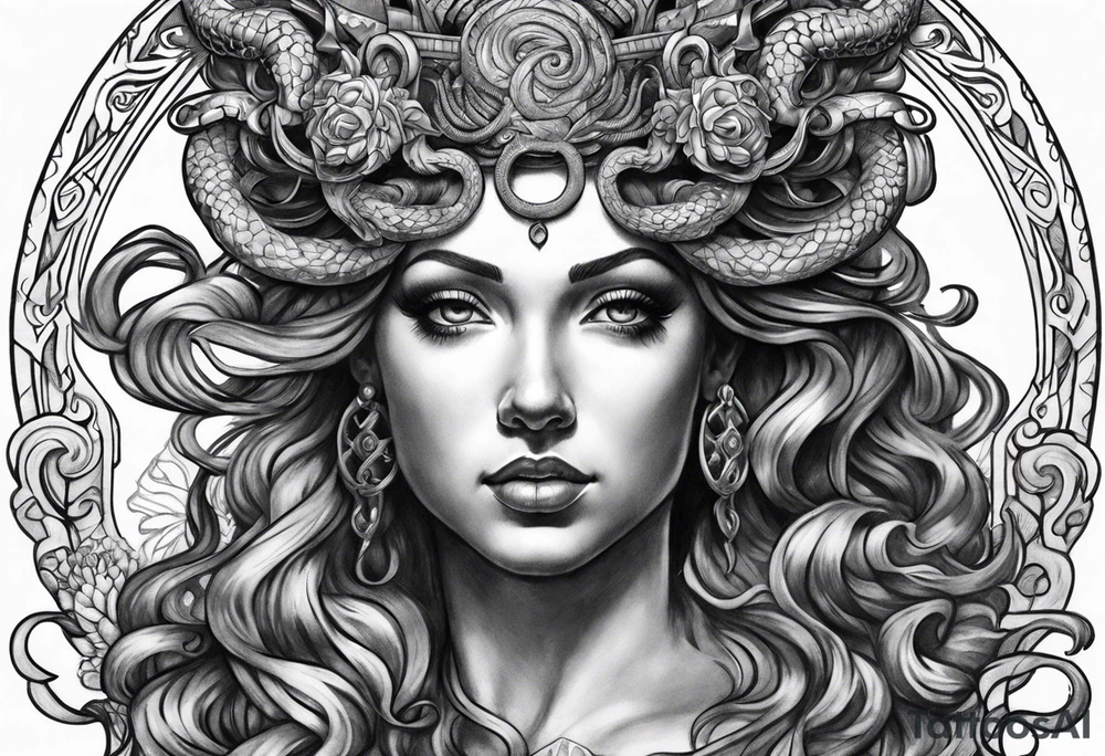 Medusa and the head of Perseo tattoo idea