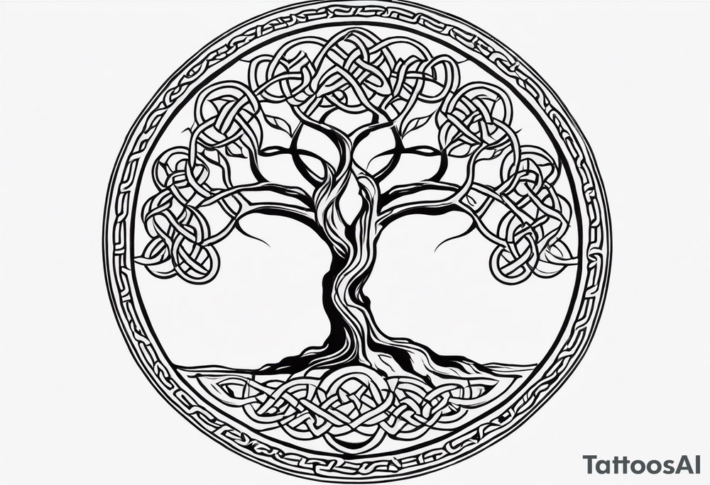 Simple celtic tree of life tattoo idea