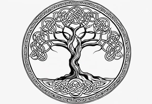 Simple celtic tree of life tattoo idea