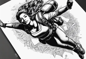 Girl skydiving tattoo idea