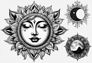 moon and sun tattoo idea