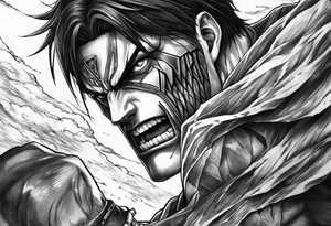 Levi attack on titan fight vs beast titan based of manga drawing tattoo idea