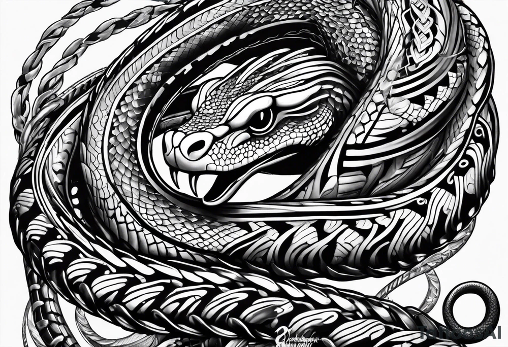 snake around caddeus tattoo idea