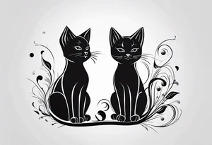 “Design a minimalist tattoo of a playful kitten, capturing its curious expression with simple lines and minimal detail. tattoo idea