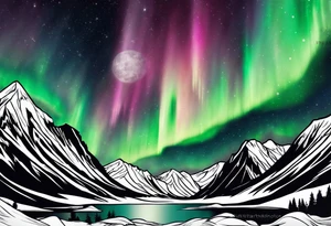 Northern lights with Pennywise tattoo idea