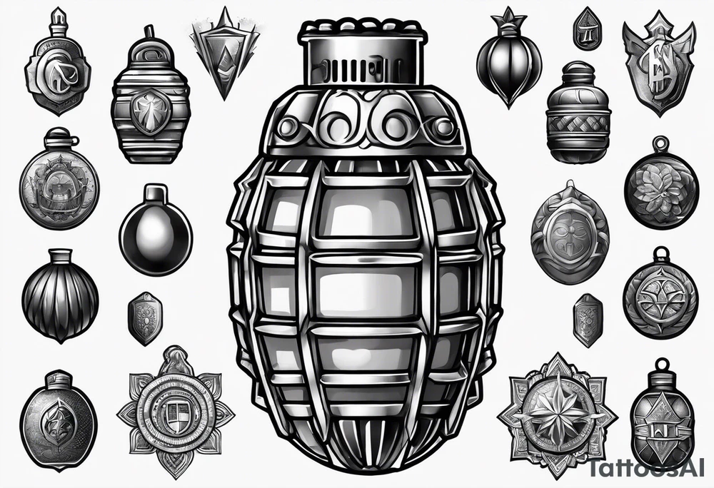 Grenade hand tattoo idea