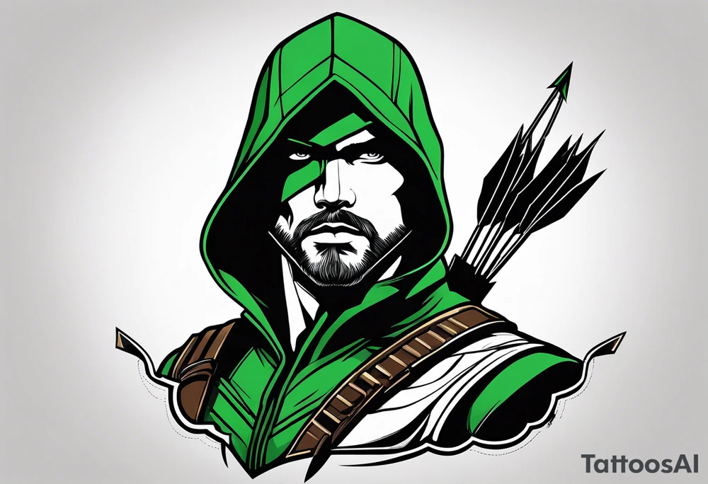 Green arrow simple design tattoo idea