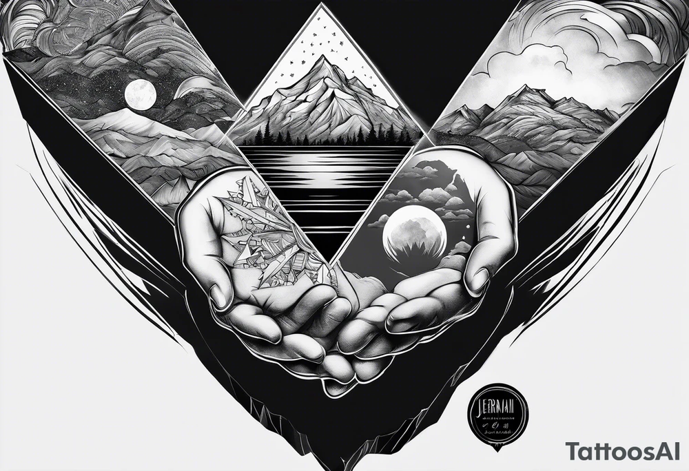 Jeremiah 1:19 tattoo with a mountain tattoo idea