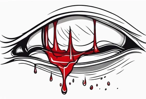Bleeding tear flows to down from eye sleeve tattoo design tattoo idea