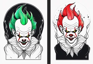 Northern lights with pennywise from IT tattoo idea