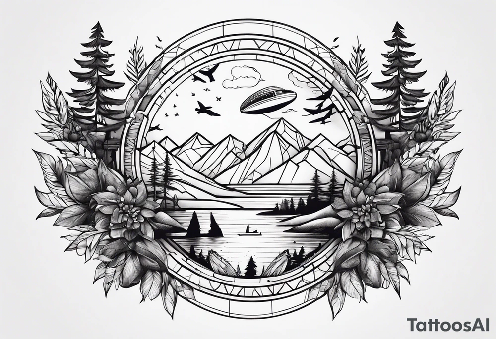 travel nature workout mindfulness freedom tattoo idea