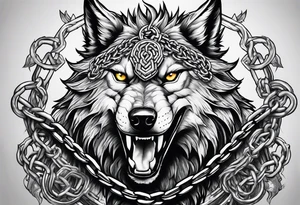 Fenrir with the chains tattoo idea