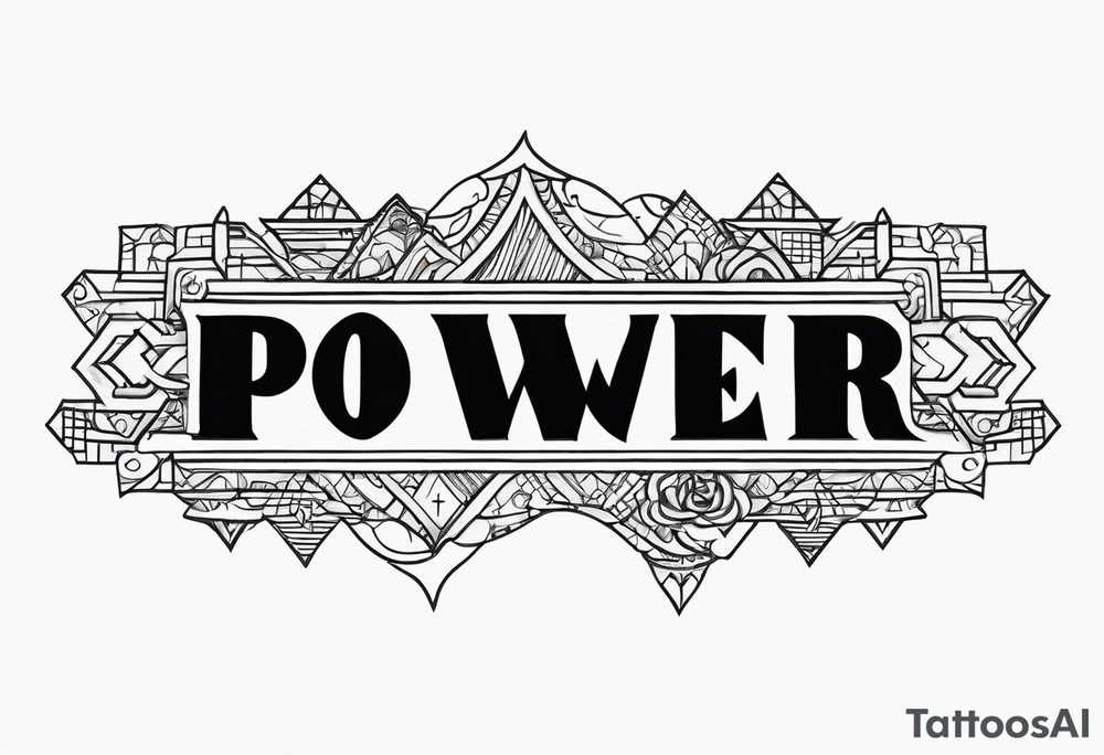 power text horizontal tattoo idea