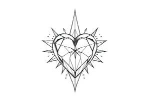 music heart star tattoo idea