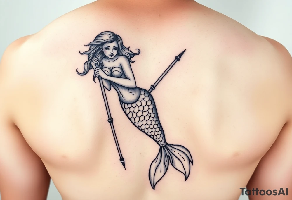 Mermaid with crutches tattoo idea