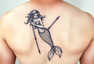 Mermaid with crutches tattoo idea