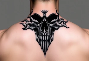skull with cordyceps fungus out of its eyes tattoo idea