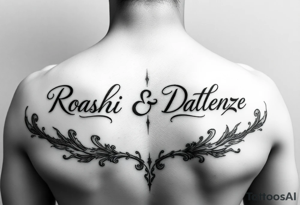 Combine the names rosela dashi and thellenze for a tattoo tattoo idea