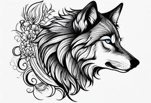 Pretty wolf tattoo idea