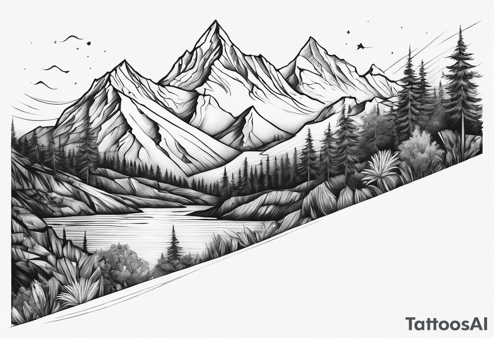 Mountains, concept tattoo idea