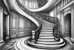 Winding staircase one step at a time tattoo idea