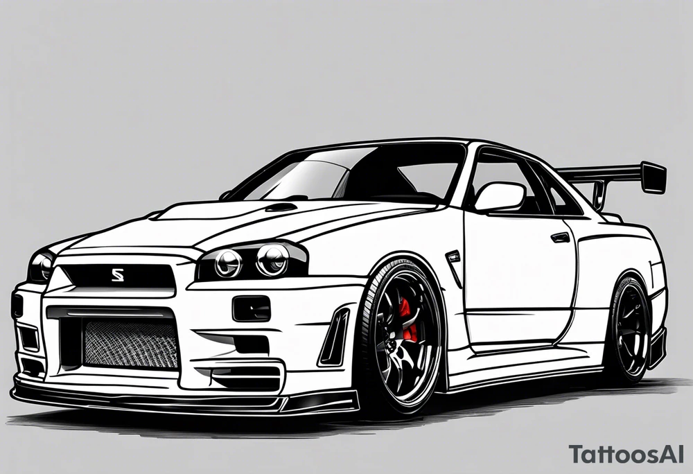 Nissan skyline GT-R R34 tattoo idea