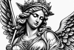 lady justice with wing

very realistic

merciful tattoo idea