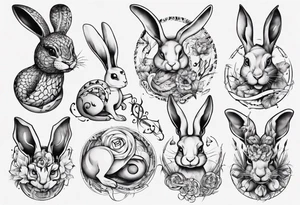 Schlange und Hase tattoo idea