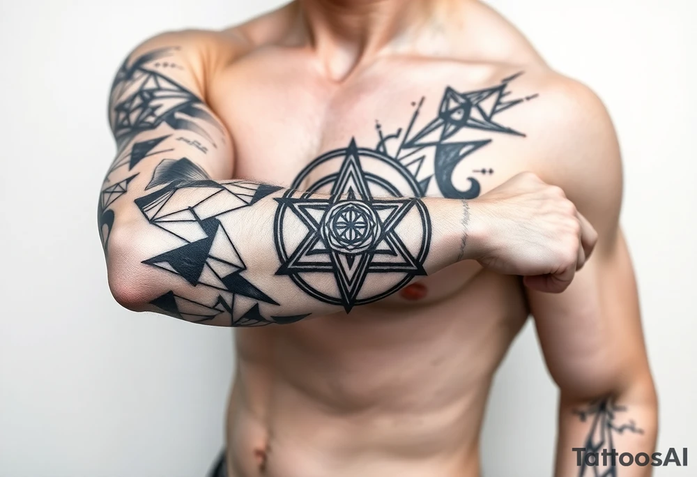 Geometry with ethernity symbol tattoo idea