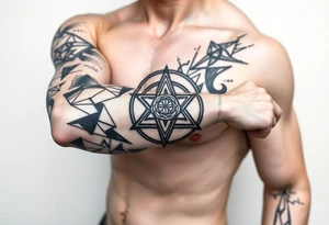 Geometry with ethernity symbol tattoo idea