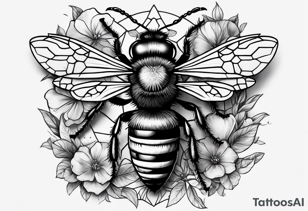 A forearm tattoo of a Ruby and a honey bee tattoo idea
