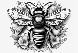 A forearm tattoo of a Ruby and a honey bee tattoo idea