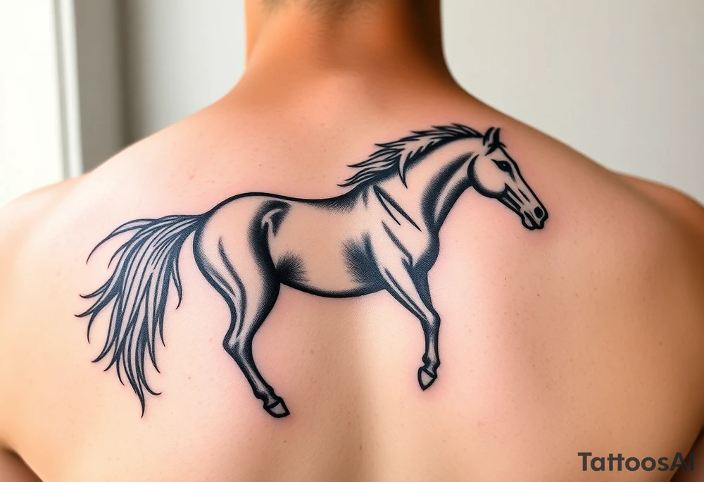 horse silhouette tattoo idea