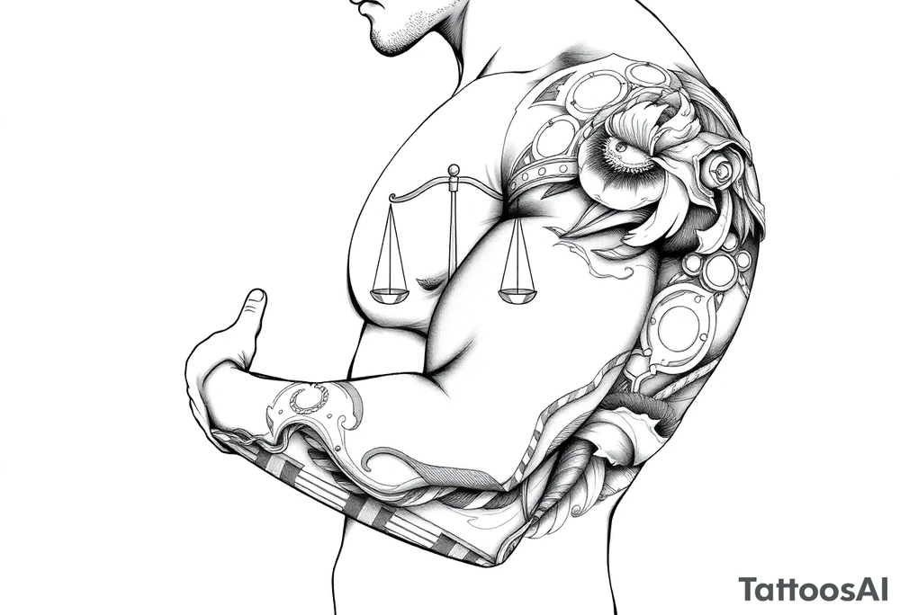Computer code software developer, father of 6, masculine , strength, overcome, Libra, tattoo idea