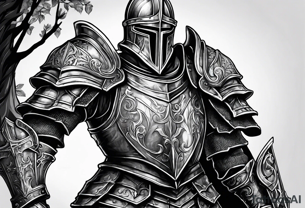 knight with heavy armor tattoo idea