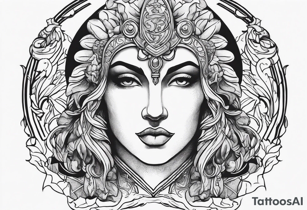 make a roman mythology themed tattoo with a dark theme tattoo idea