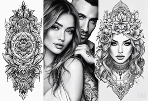 sibling tatoo 1 male 2 female tattoo idea
