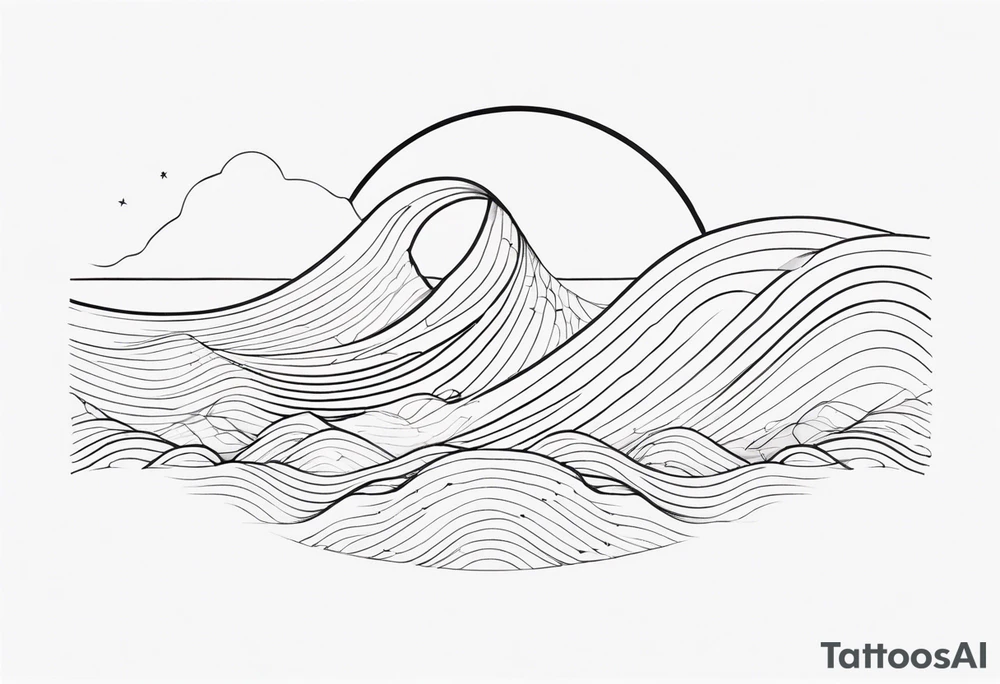 Single line wave tattoo tattoo idea