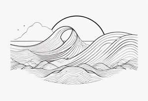 Single line wave tattoo tattoo idea