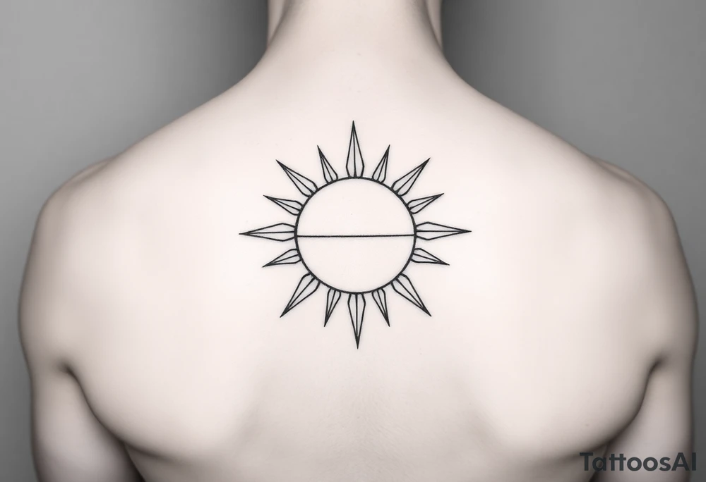 Half open sun tattoo idea