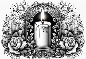 Candle alone in the darkness, a glimmer of hope. tattoo idea