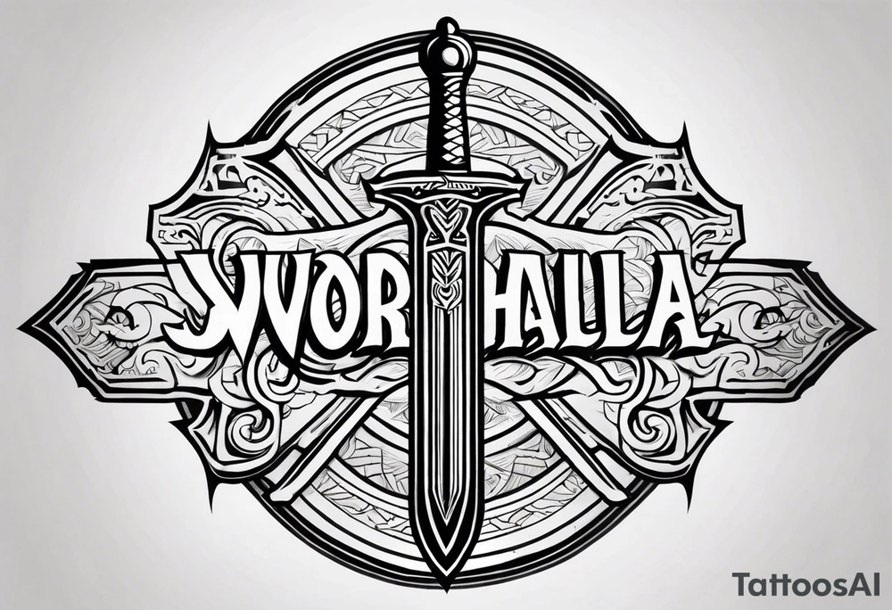 sword Valhalla anger tattoo idea