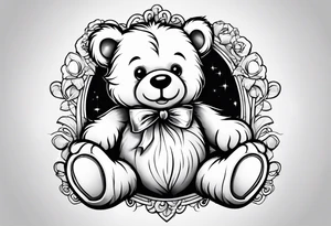 cute teddy bear tattoo idea