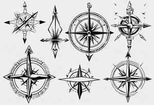 arrow and compass together tattoo idea