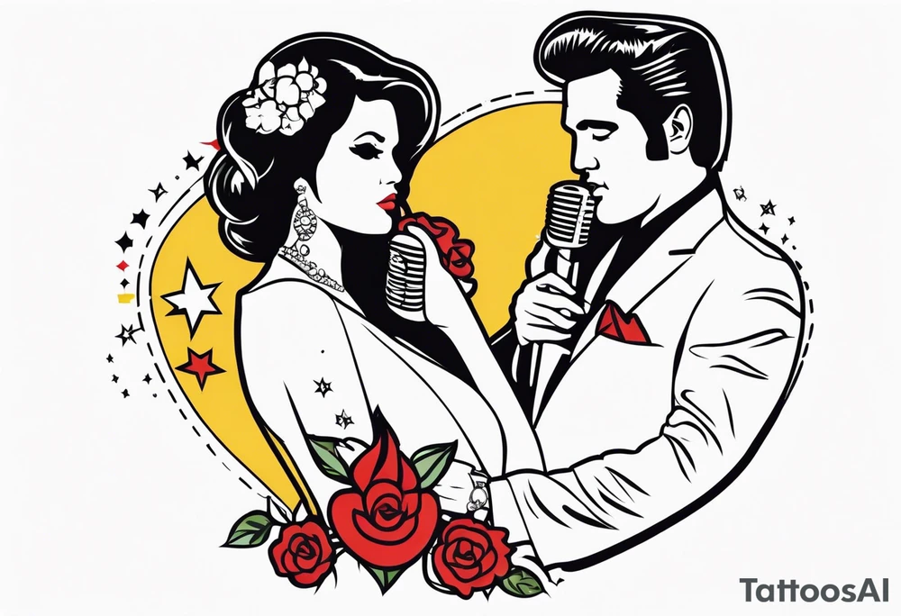 Las Vegas Elvis Wedding tattoo idea