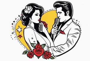 Las Vegas Elvis Wedding tattoo idea