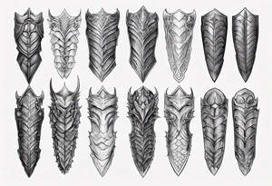 Dragonscale Leg armor symmetrical tattoo idea