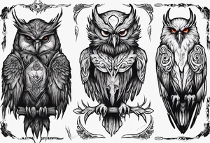 The demon Stolas in his owl and raven form tattoo idea