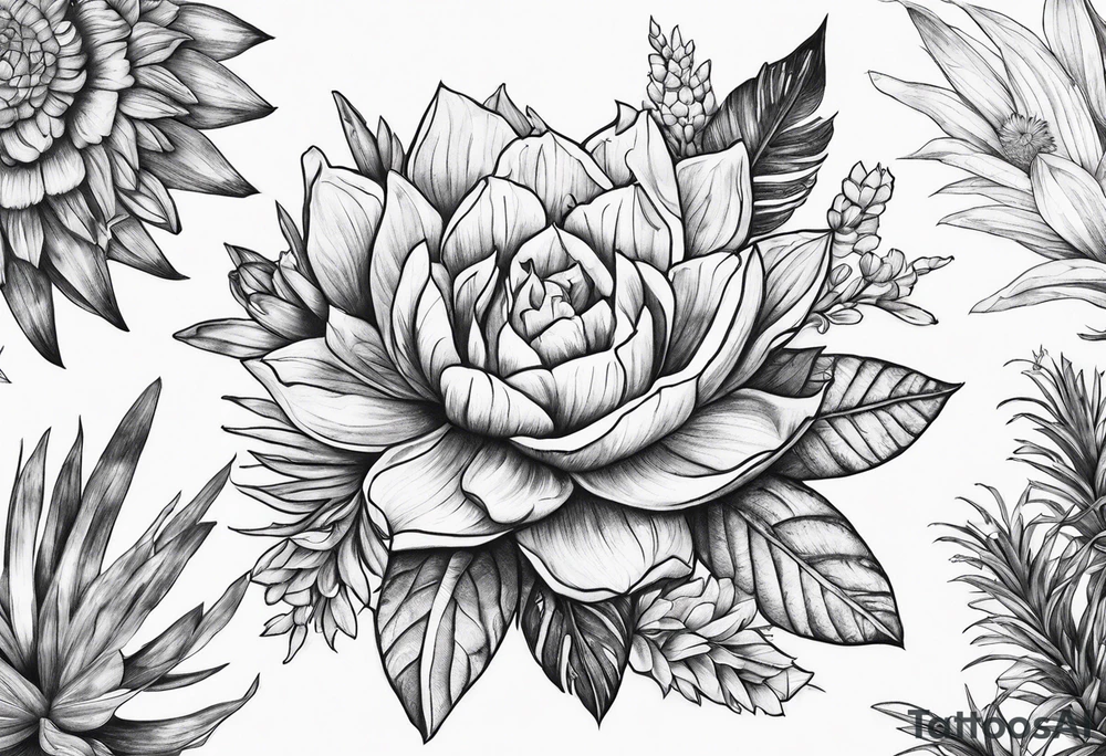 Mexican Desert flora tattoo idea