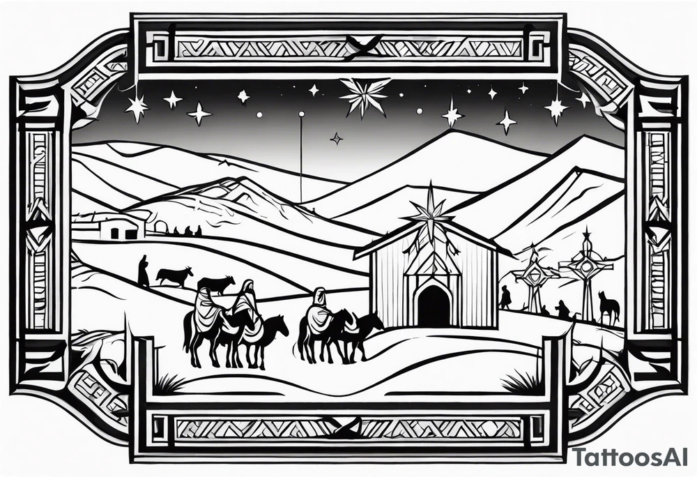 Bethlehem manger scene tattoo idea